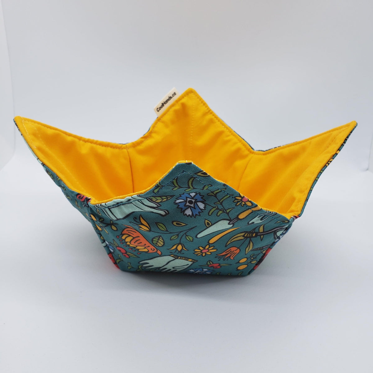 100% Cotton Microwavable Bowl Cozy - Green Thumb.