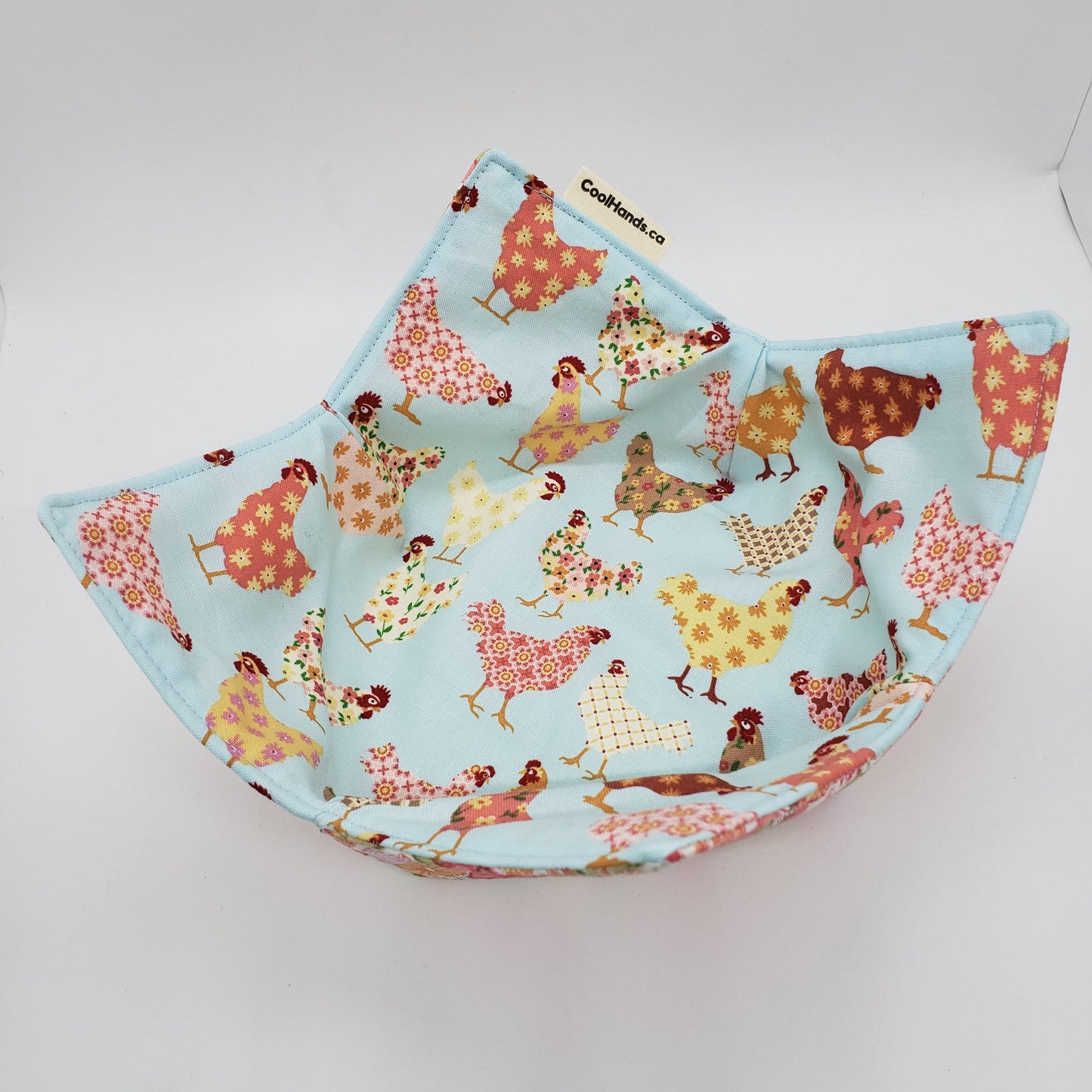 100% Cotton Microwavable Bowl Cozy - Spring Chicken