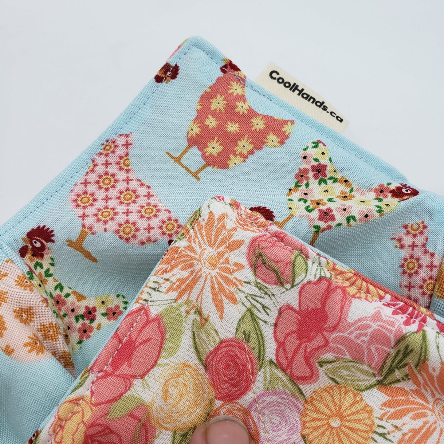 100% Cotton Microwavable Bowl Cozy - Spring Chicken