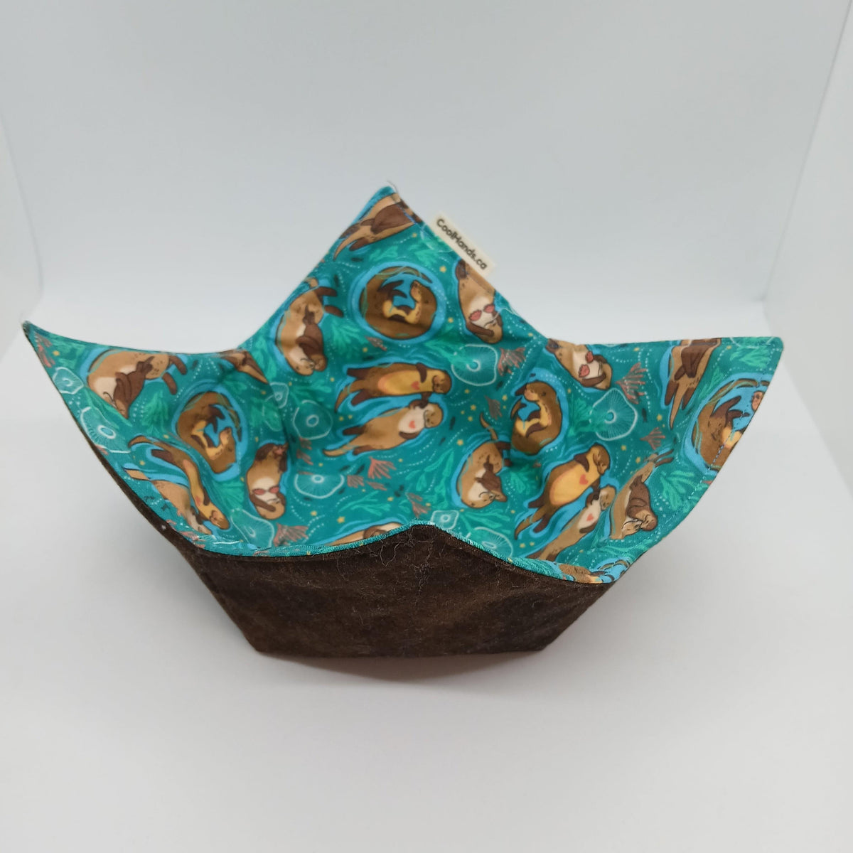 100% Cotton Microwavable Bowl Cozy - Hello From the Otter Side.