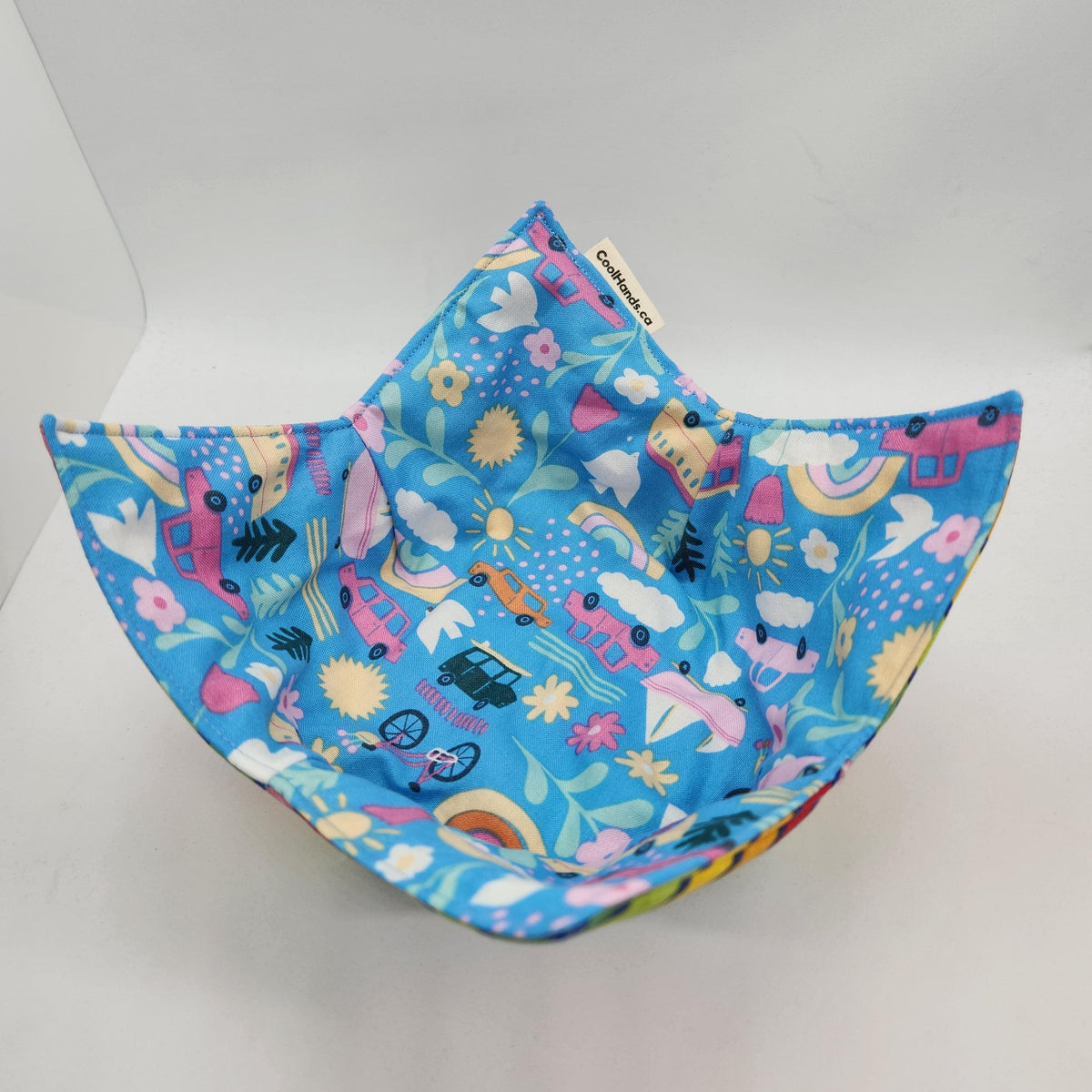 100% Cotton Microwavable Bowl Cozy - Rainbow Haven.