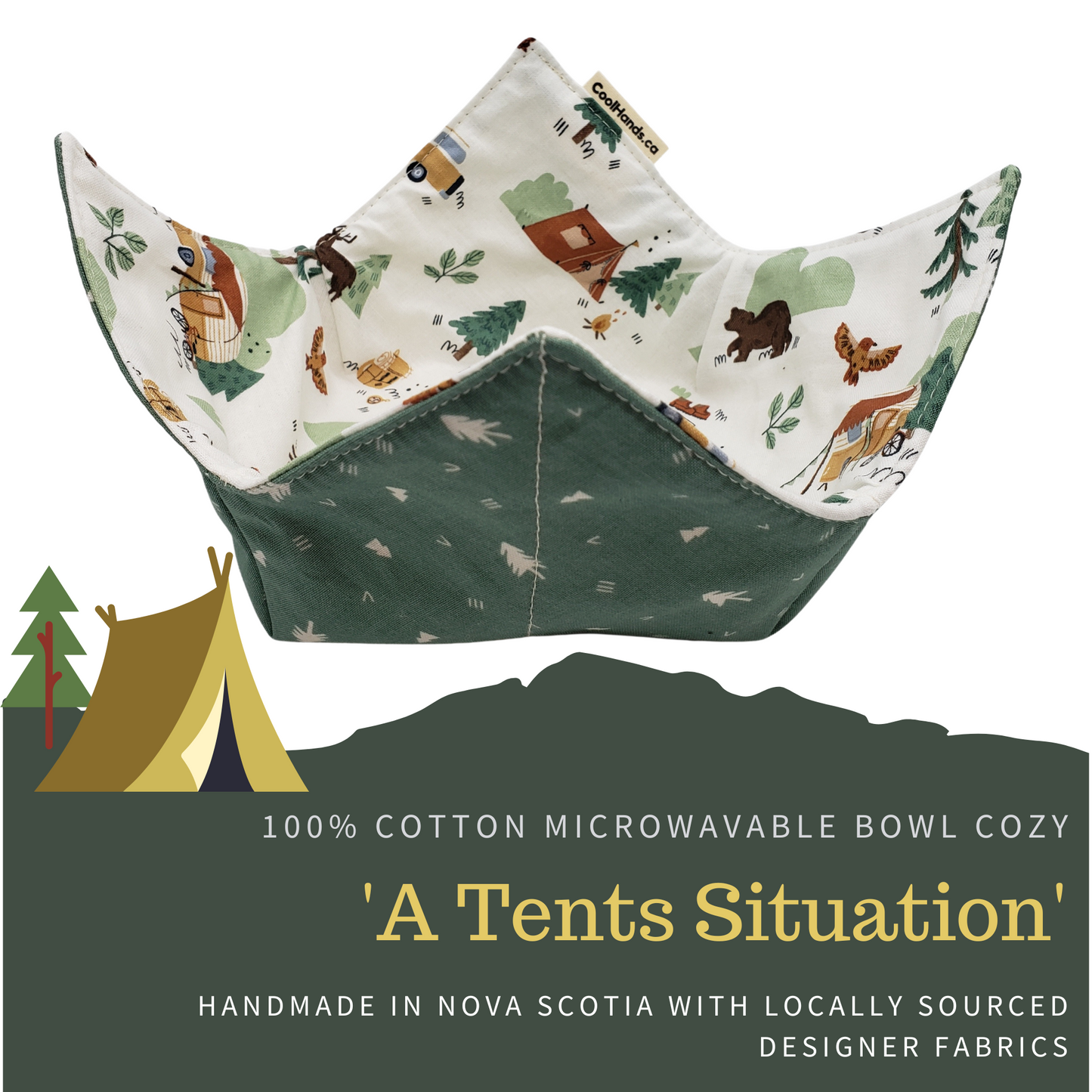 100% Cotton Microwavable Bowl Cozy - A Tents Situation