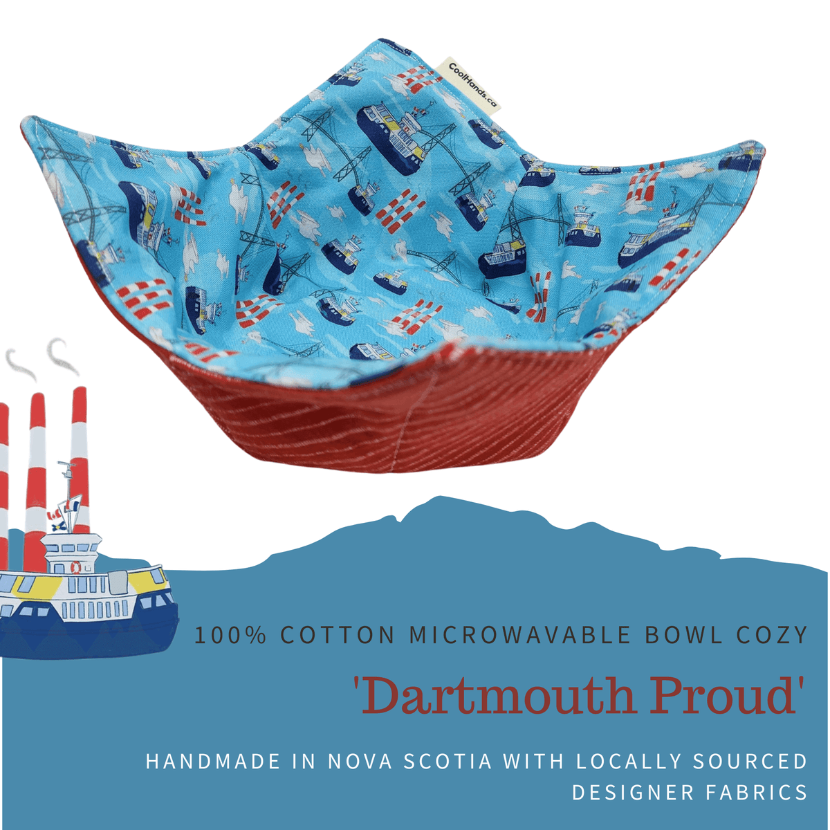 100% Cotton Microwavable Bowl Cozy - Dartmouth Proud.