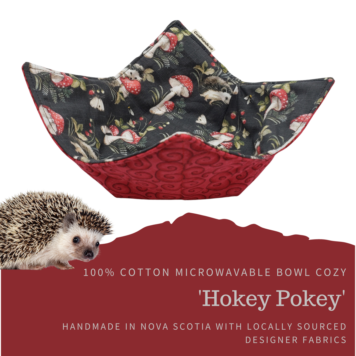 100% Cotton Microwavable Bowl Cozy - Hokey Pokey
