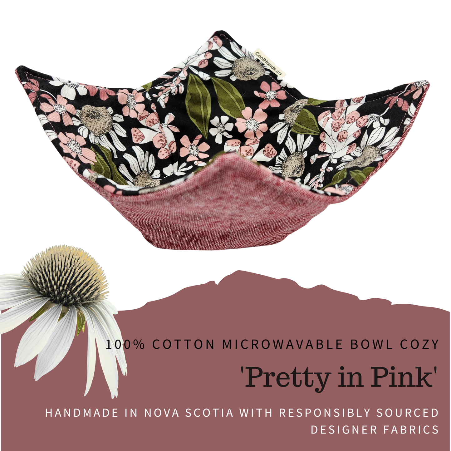 100% Cotton Microwavable Bowl Cozy - Pretty In Pink