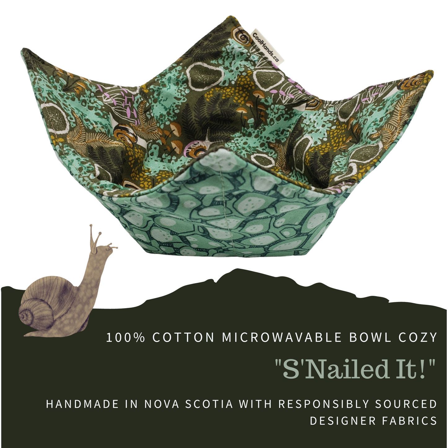 100% Cotton Microwavable Bowl Cozy - SNailed It!