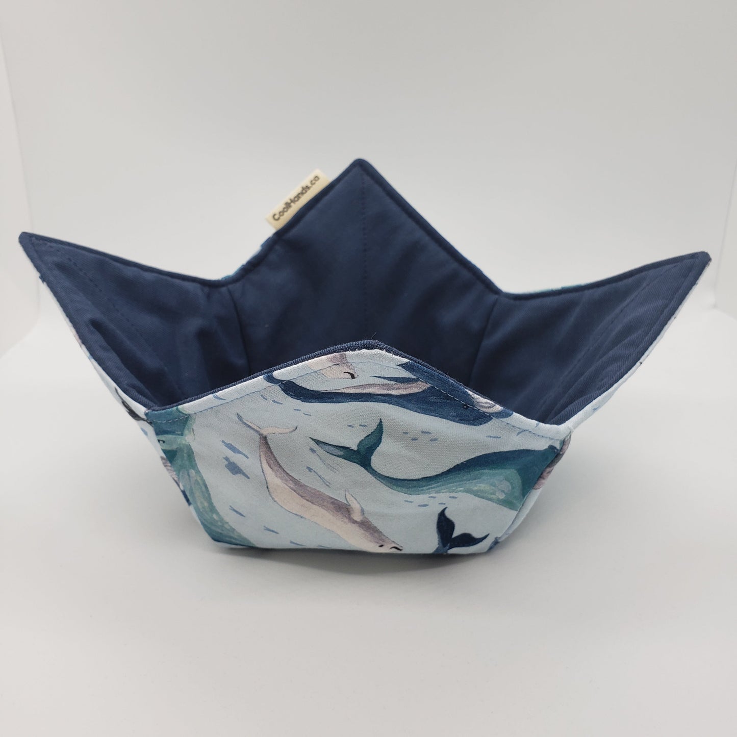 100% Cotton Microwavable Bowl Cozy - Whale Tales