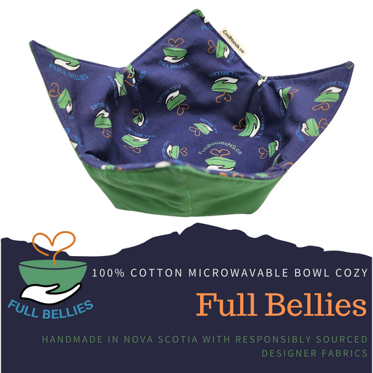 100% Cotton Microwavable Bowl Cozy - Full Bellies