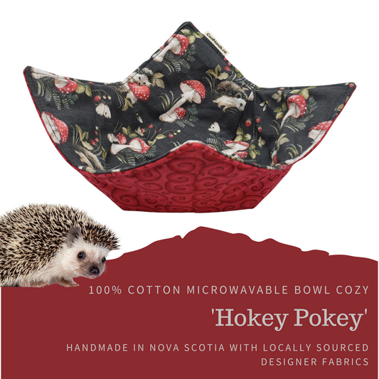 100% Cotton Microwavable Bowl Cozy - "Hokey Pokey"