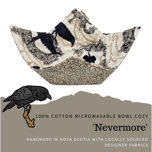 100% Cotton Microwavable Bowl Cozy - Nevermore