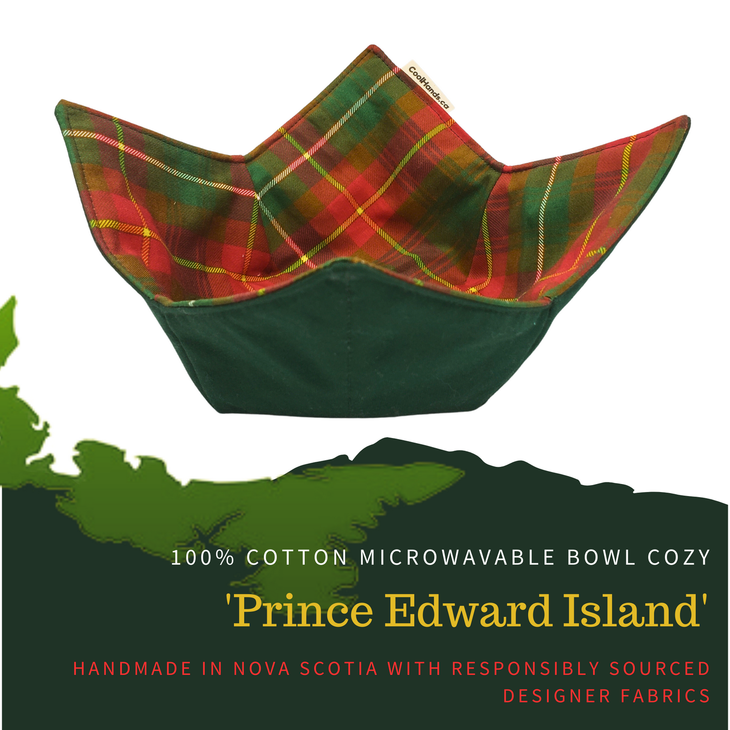 100% Cotton Microwavable Bowl Cozy - "Prince Edward Island"