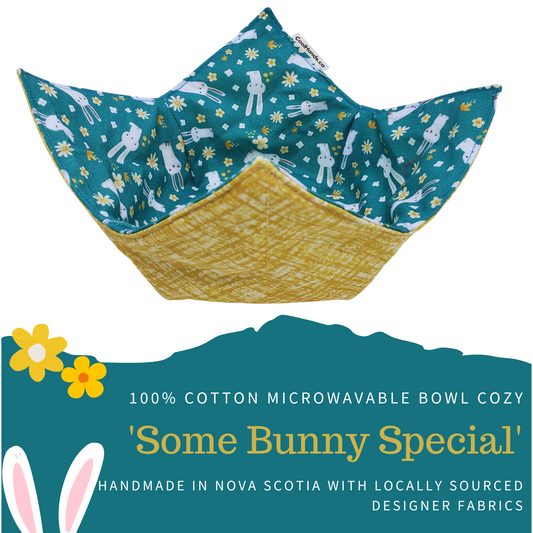 100% Cotton Microwavable Bowl Cozy - Some Bunny Special
