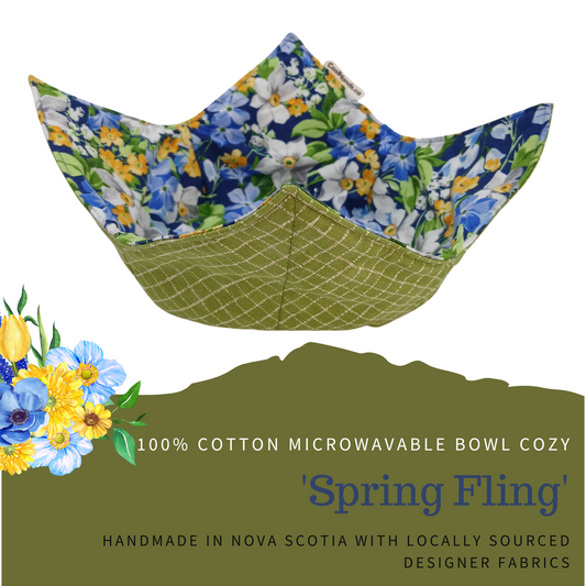 100% Cotton Microwavable Bowl Cozy - Spring Fling