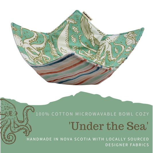 100% Cotton Microwavable Bowl Cozy - "Under the Sea"