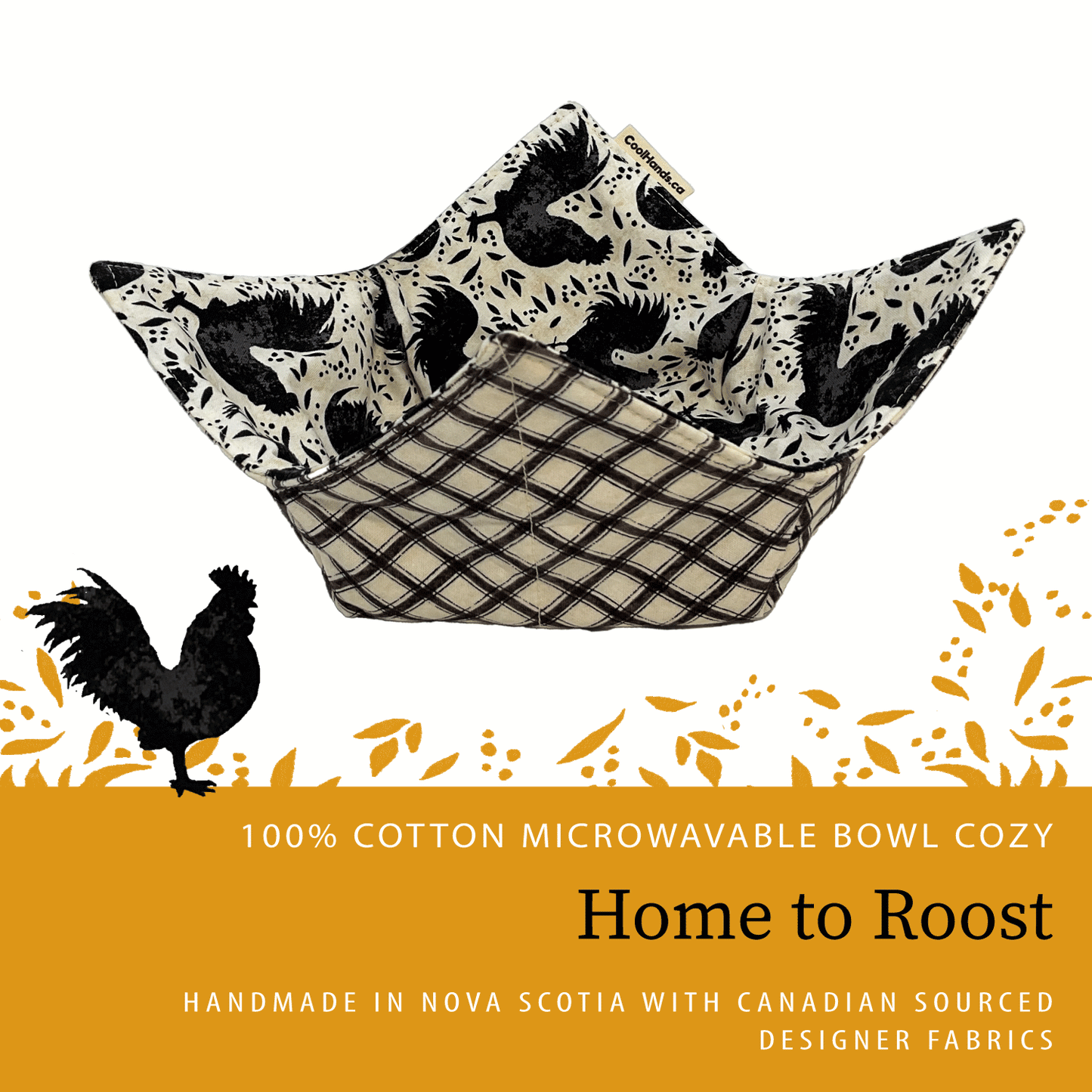 100% Cotton Microwavable Bowl Cozy - Home to Roost