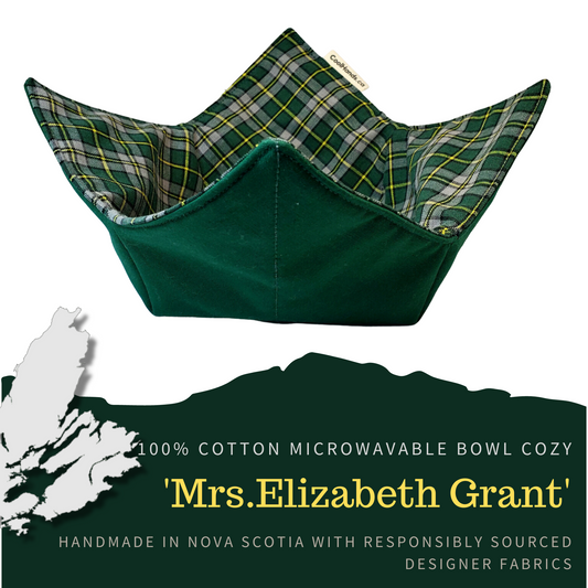 100% Cotton Microwavable Bowl Cozy - Mrs Elizabeth Grant