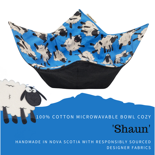 100% Cotton Microwavable Bowl Cozy - "Shaun"