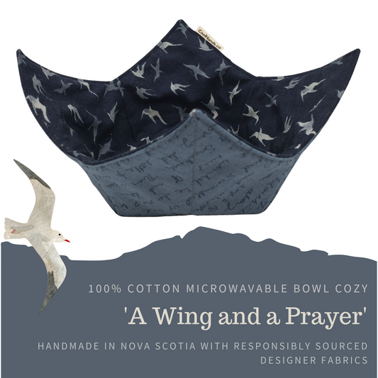 100% Cotton Microwavable Bowl Cozy - A WIng And A Prayer
