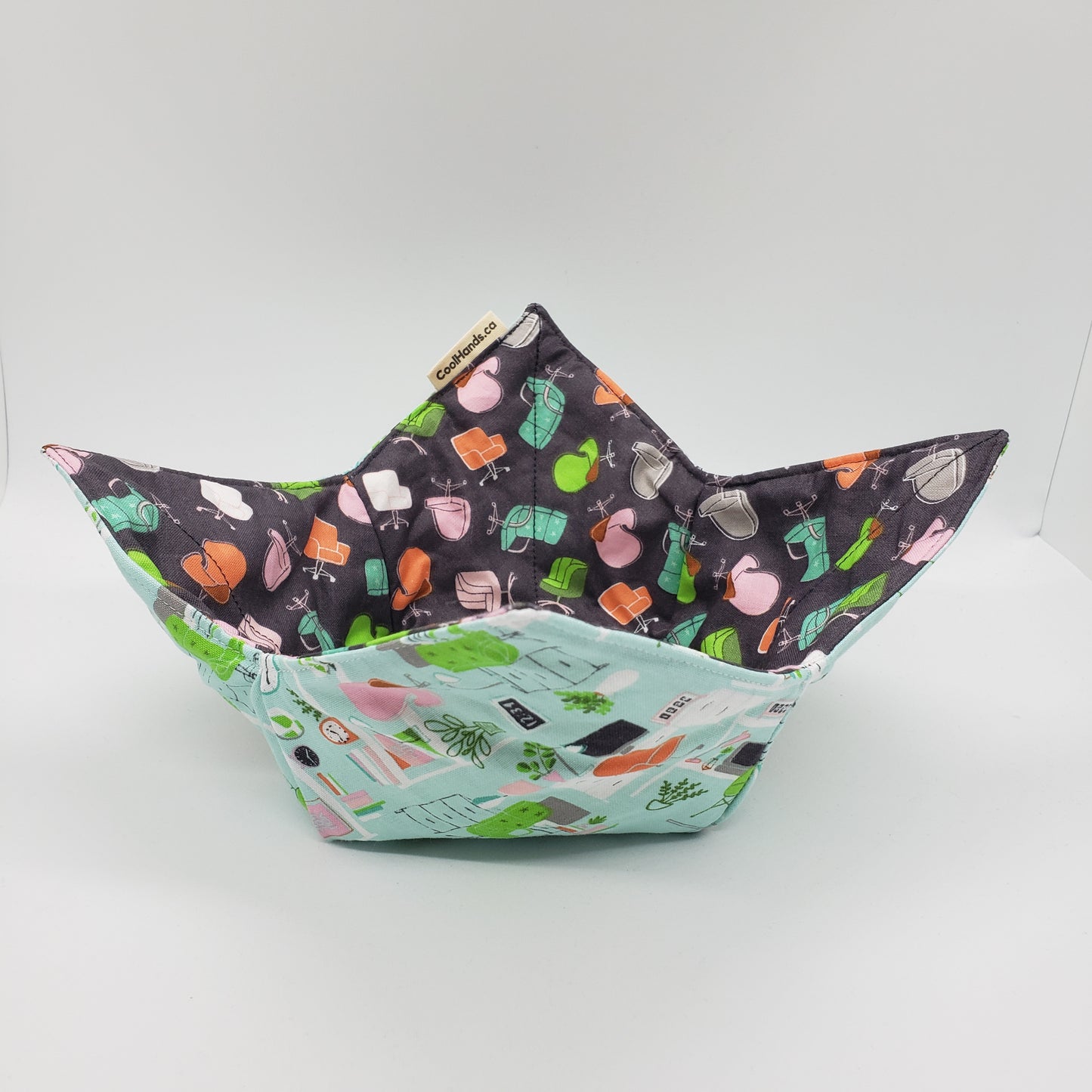 100% Cotton Microwavable Bowl Cozy - Pull Up A Chair