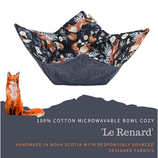 100% Cotton Microwavable Bowl Cozy - Le Renard