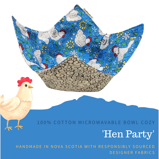 100% Cotton Microwavable Bowl Cozy - Hen Party