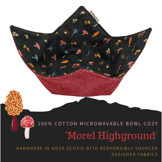 100% Cotton Microwavable Bowl Cozy - Morel Highground