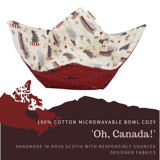 100% Cotton Microwavable Bowl Cozy - Oh, Canada!