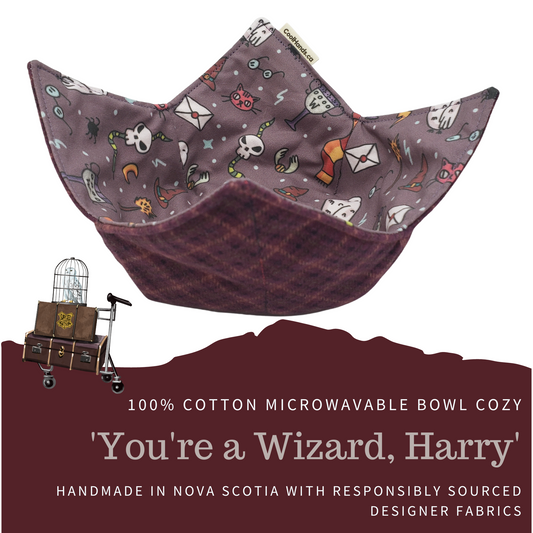 100% Cotton Microwavable Bowl Cozy - You're a Wizard, Harry!