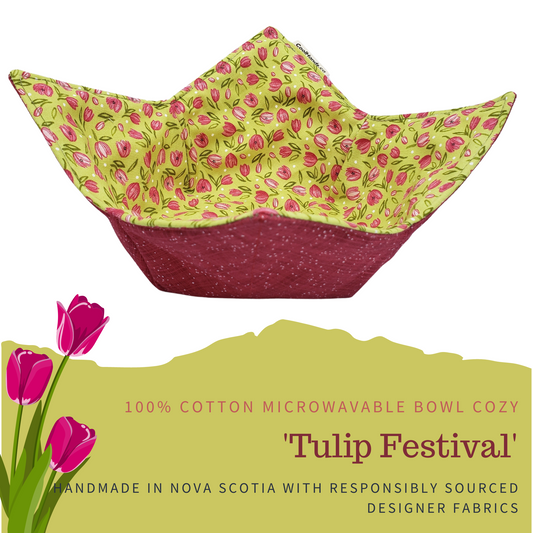 100% Cotton Microwavable Bowl Cozy - Tulip Festival